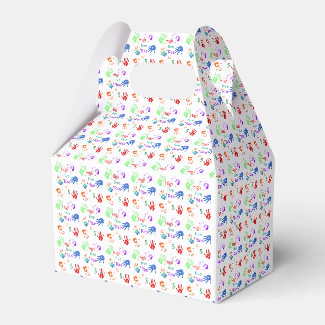 Paint Handprints Birthday with Personalised Name   Favour Box (Back Side)