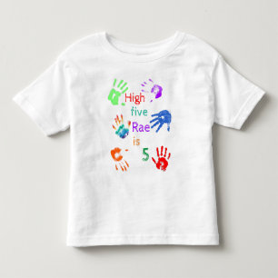 Paint Handprints Birthday with Personalised Name Toddler T-Shirt
