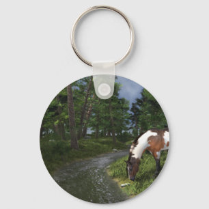 Paint Horse by Forest Stream Key Ring
