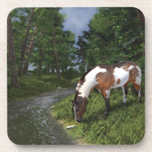 Paint Horse by the Forest Stream Coaster