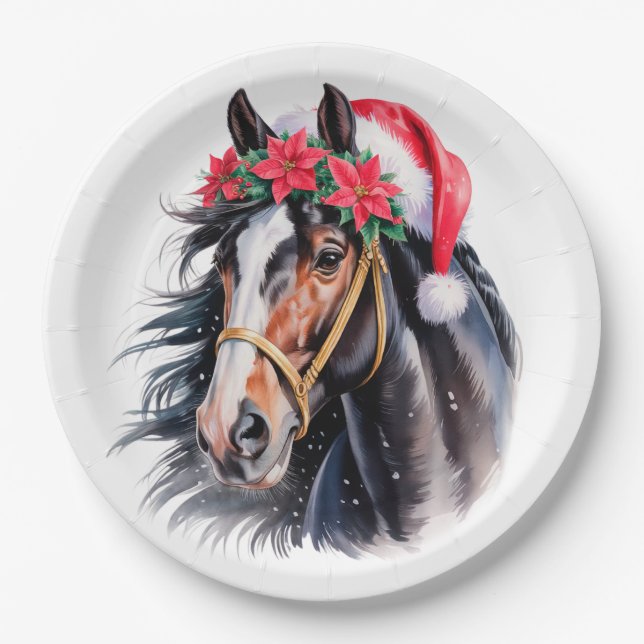 Paint Horse Christmas Paper Plate (Front)