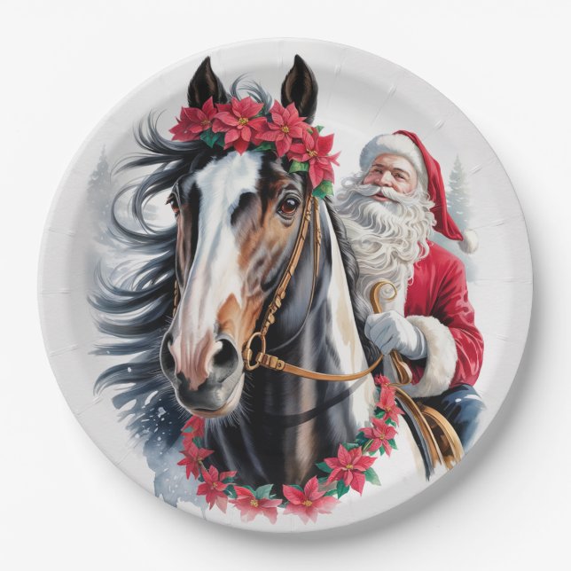 Paint Horse Christmas Paper Plate (Front)