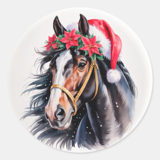  Paint Horse Christmas Sticker (Front)