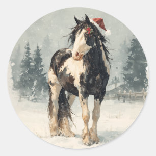Paint Horse Christmas Sticker