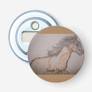 Paint Horse Galloping Cowgirl Spirit Bottle Opener