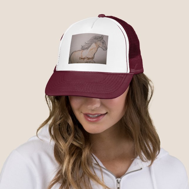 Paint Horse Galloping Cowgirl Spirit Trucker Hat (In Situ)
