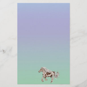 Paint Horse Galloping Stationery Paper