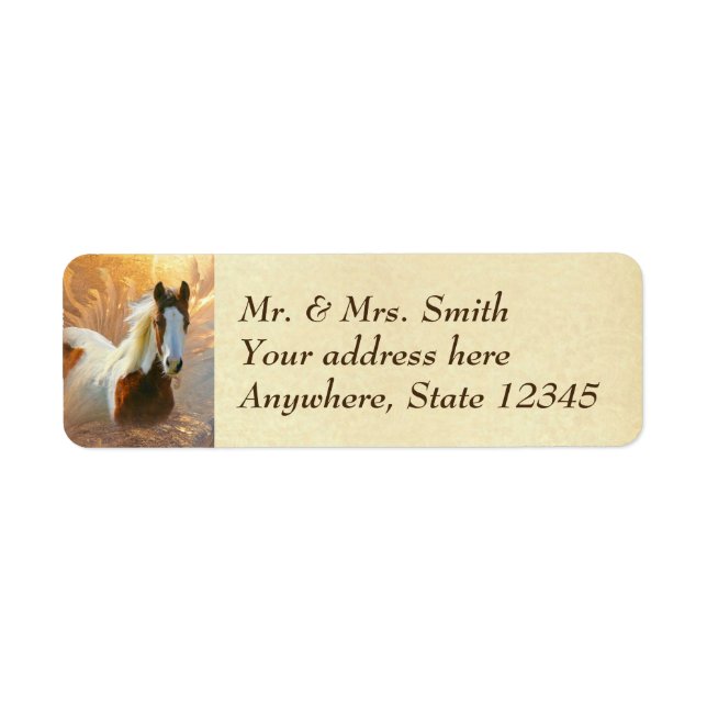 Paint Horse Gold Return Address Labels (Front)