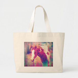 Paint Horse Grunge Large Tote Bag