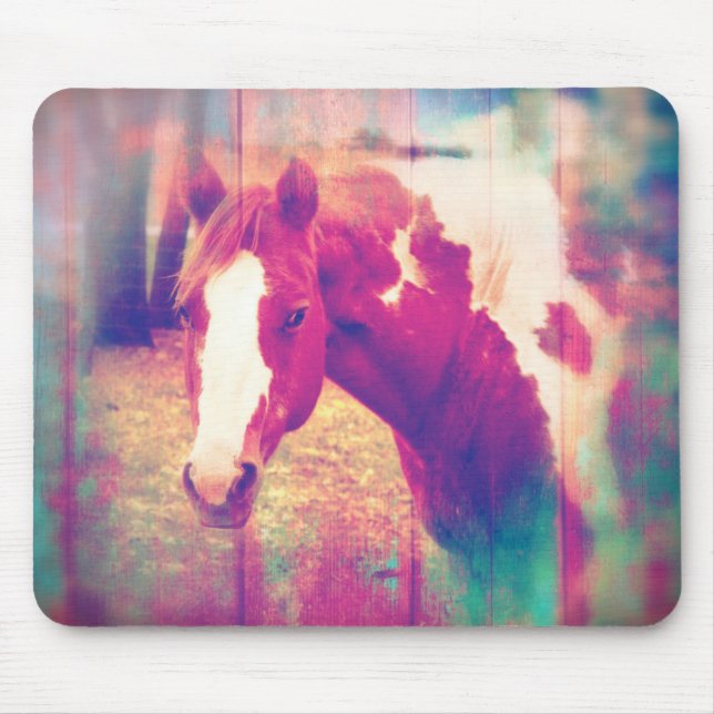 Paint Horse Grunge Mouse Mat (Front)