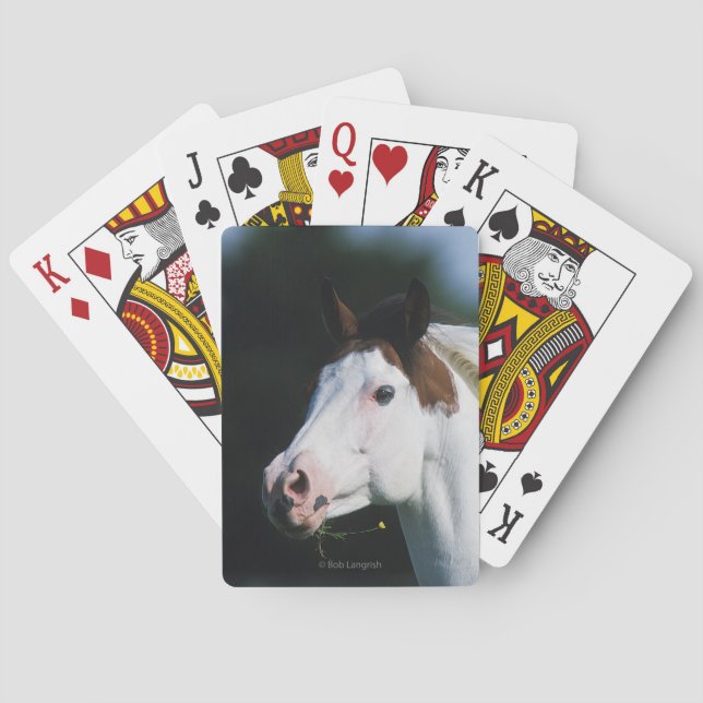 Paint Horse Headshot 3 Playing Cards (Back)