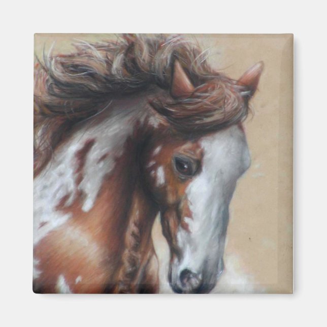 Paint horse in desert magnet (Front)