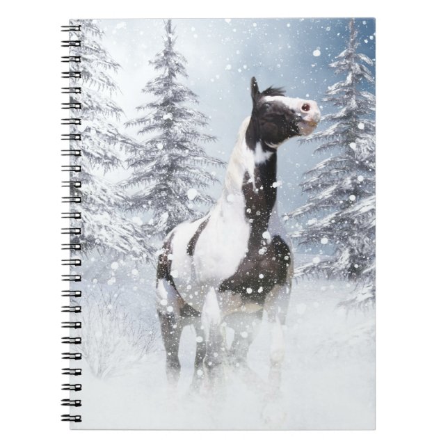 Paint horse in snow notebook (Front)