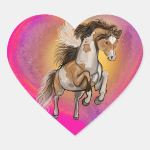 Paint Horse Love Heart Sticker
