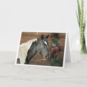 Paint Horse Merry Christmas Card Card