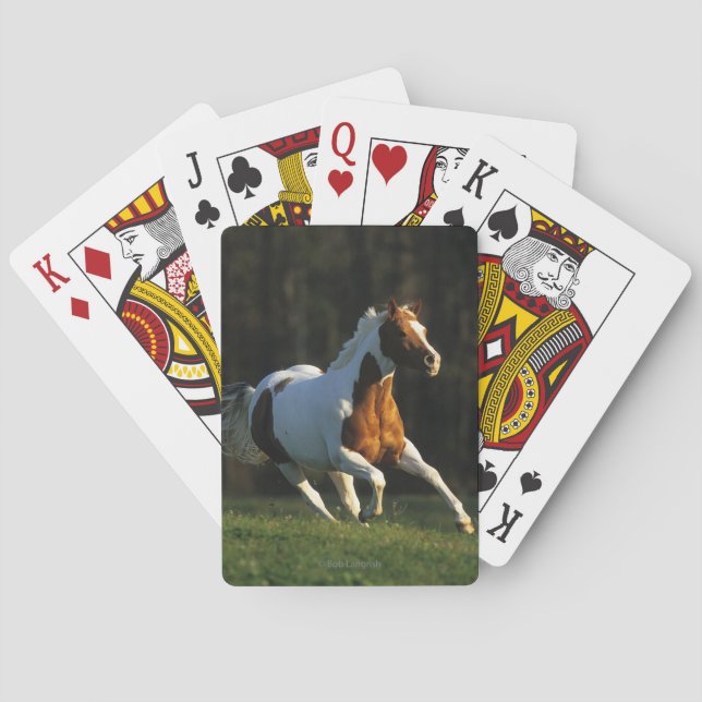 Paint Horse Running Fast Playing Cards (Back)