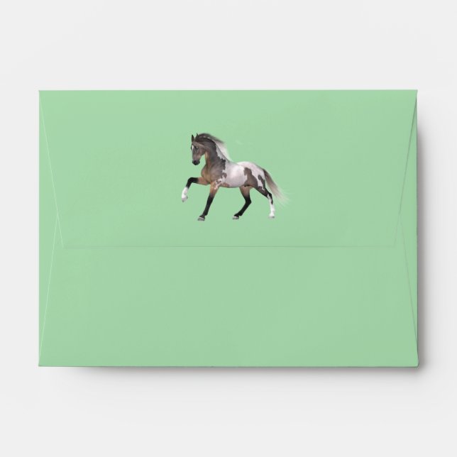 Paint Horse Running Pastel Envelope (Back (Top Flap))