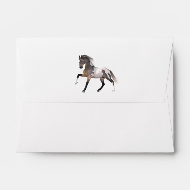 Paint Horse Running White Envelope (Back (Top Flap))