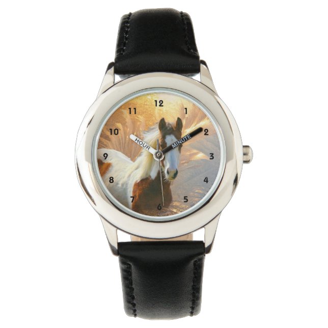 Paint Horse Stainless Steel Kids Watch (Front)