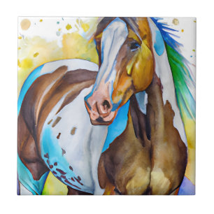 Paint Horse Watercolor Tile