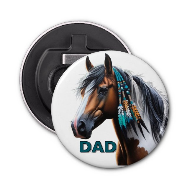 Paint Horse with Native Beads Bottle Opener (Front)