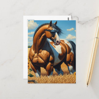 Paint Horse With Sunglasses Postcard