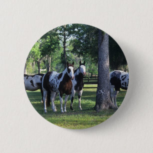 Paint Horses in the Trees 6 Cm Round Badge