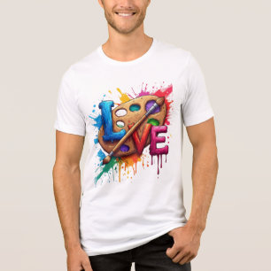 Paint Love Art Teacher Sublimation Design - Artist Tri-Blend Shirt