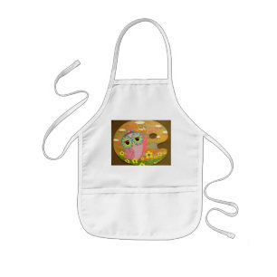 Paint My Love Owl Kids Apron