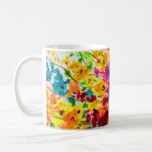 paint painting flowers texture, painting bright fl coffee mug
