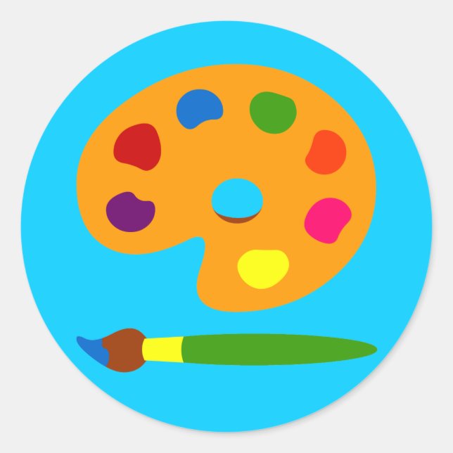 Paint Palette Art Classic Round Sticker (Front)