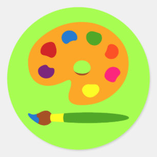 Paint Palette Art Classic Round Sticker