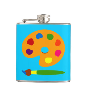 Paint Palette Art Hip Flask