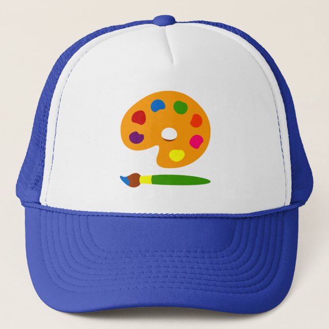 Paint Palette Art Trucker Hat (Front)