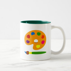Paint Palette Art Two-Tone Coffee Mug