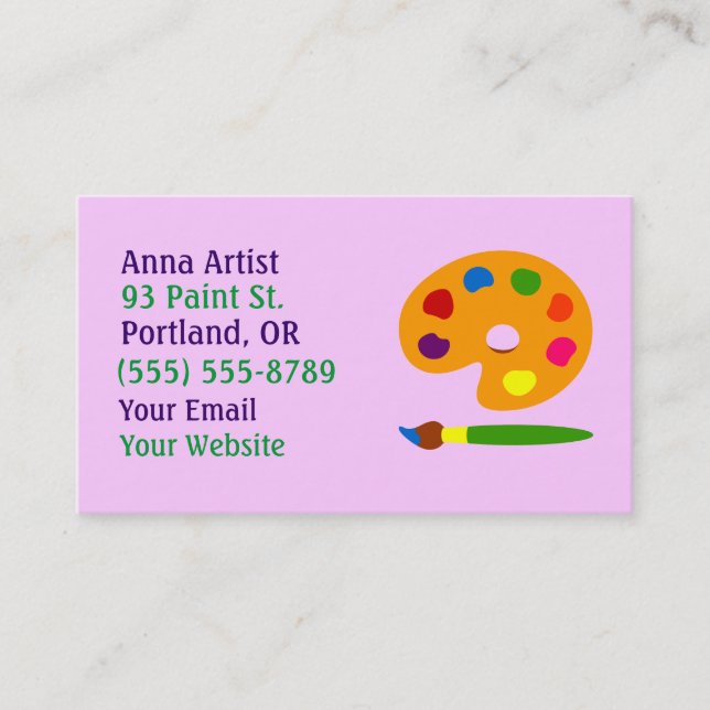 Paint Palette Artist Business Cards (Front)