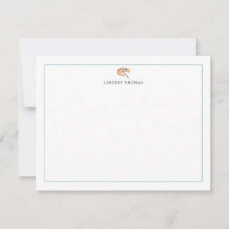 Paint Palette Blue Border Personalised Stationery Card