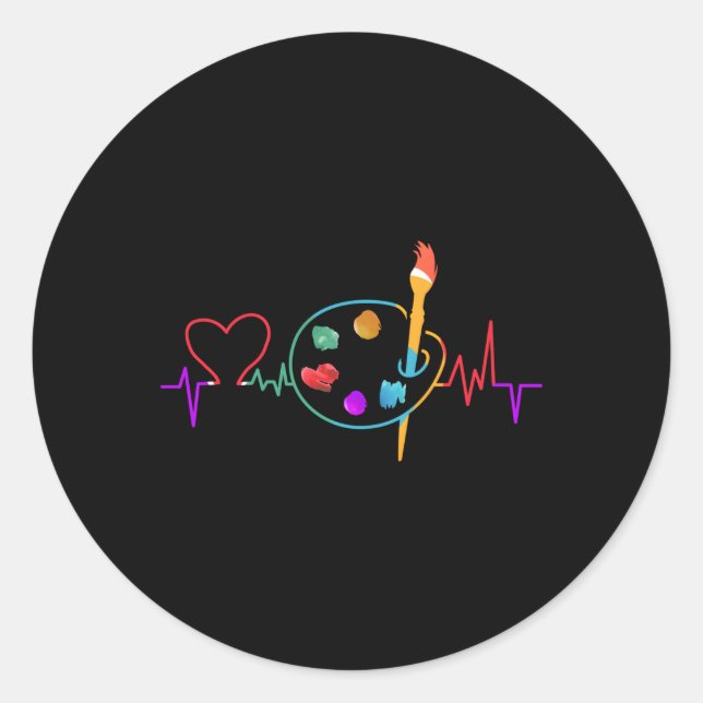 Paint Palette Brush Painter Classic Round Sticker (Front)