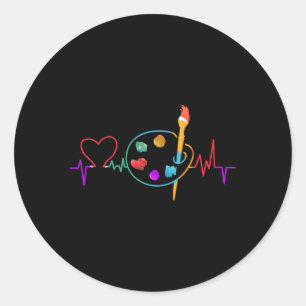 Paint Palette Brush Painter Classic Round Sticker
