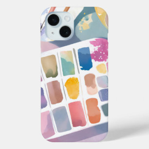Paint Palette Pretty Art Colourful Watercolor iPhone 15 Case