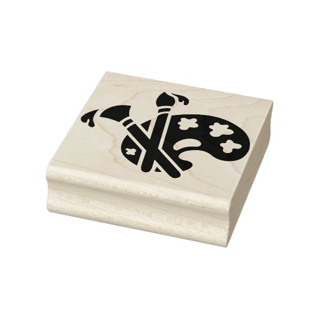 Paint Pallet and Brushes Rubber Stamp (Stamp)