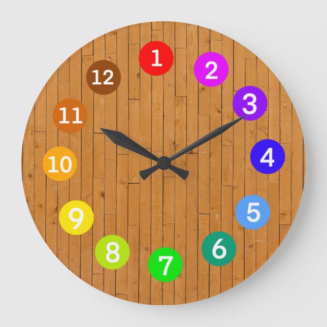 Paint Pallette Rainbow Colours Large Clock (Front)