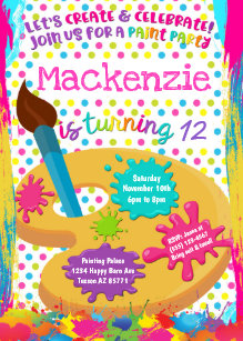paint splatter birthday invitations zazzle uk