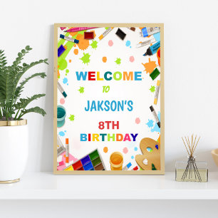 Paint Party Birthday Welcome Sign 