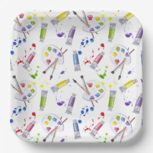 Paint Party Paper Plates, Artist Birthday Party Plate