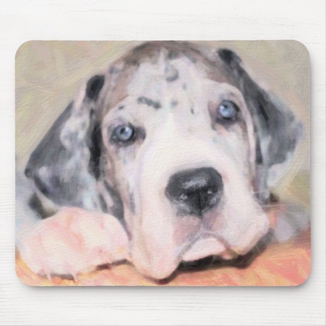 Paint: Puppy Dane Mouse Mat (Front)
