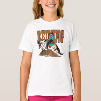 Paint Reining Horse Girls Ringer T-Shirt
