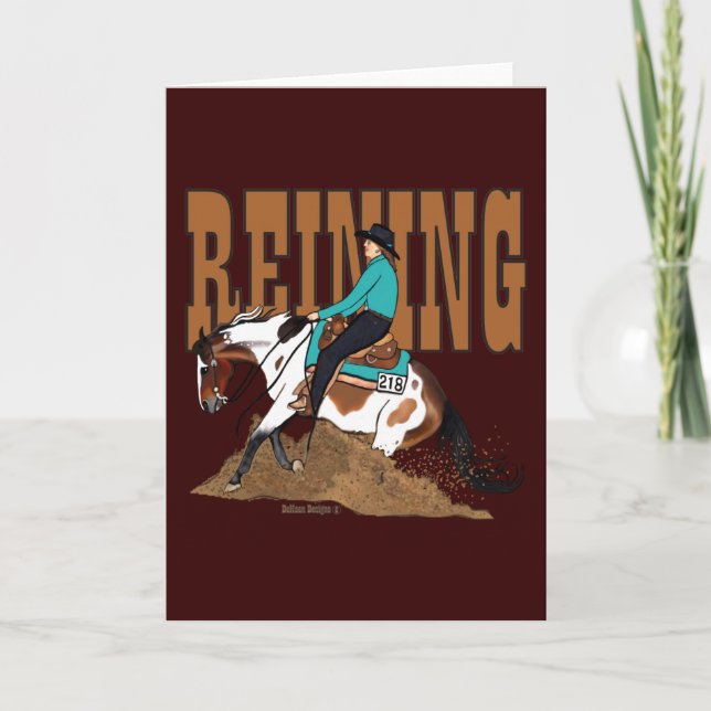 Paint Reining Horse Greeting Card (Front)