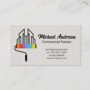 Paint Roller City Logo   Texture Wall Business Card