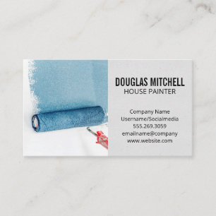 Paint Roller   Home Painter   Blue Paint Business Card